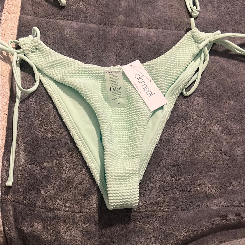 Women’s Mint Green Bikini Set top Medium Bottom Large - Picture 8 of 11
